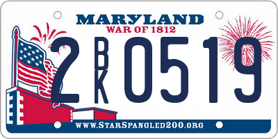 MD license plate 2BK0519