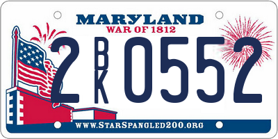 MD license plate 2BK0552