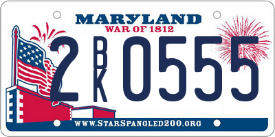 MD license plate 2BK0555
