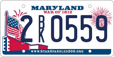 MD license plate 2BK0559