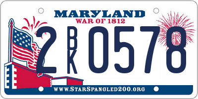 MD license plate 2BK0578