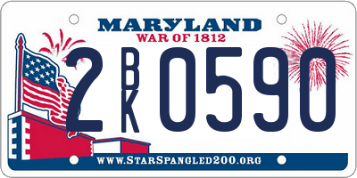 MD license plate 2BK0590