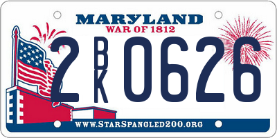 MD license plate 2BK0626