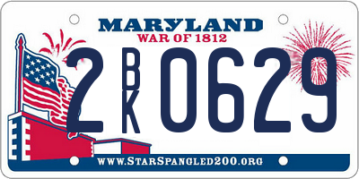 MD license plate 2BK0629