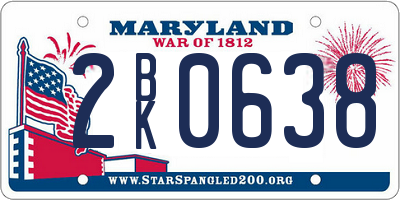 MD license plate 2BK0638