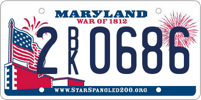 MD license plate 2BK0686