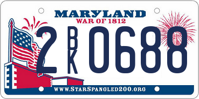 MD license plate 2BK0688