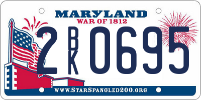 MD license plate 2BK0695