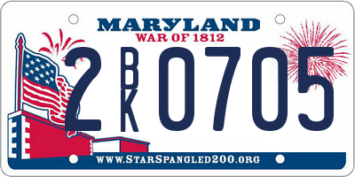 MD license plate 2BK0705