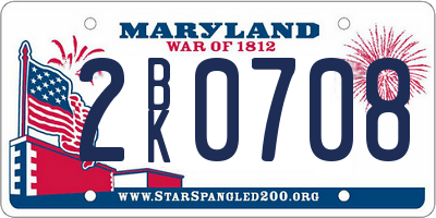 MD license plate 2BK0708
