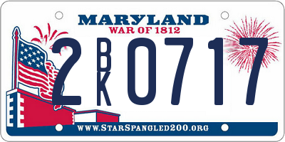 MD license plate 2BK0717