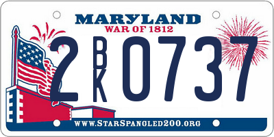 MD license plate 2BK0737