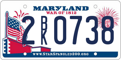 MD license plate 2BK0738