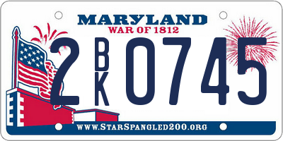 MD license plate 2BK0745