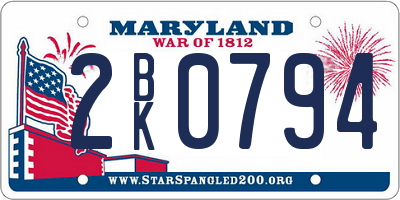 MD license plate 2BK0794