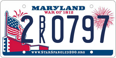 MD license plate 2BK0797