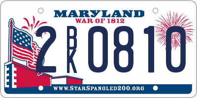 MD license plate 2BK0810