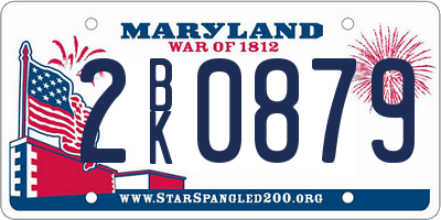 MD license plate 2BK0879
