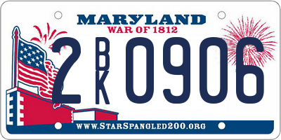 MD license plate 2BK0906