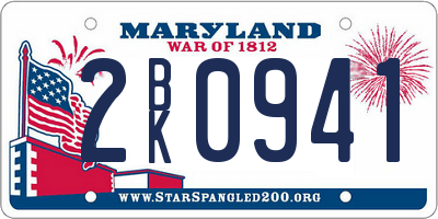 MD license plate 2BK0941