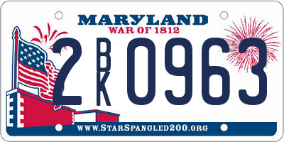MD license plate 2BK0963