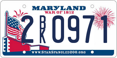 MD license plate 2BK0971