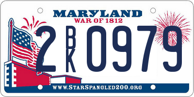 MD license plate 2BK0979