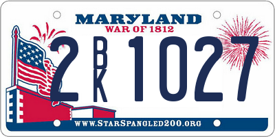 MD license plate 2BK1027