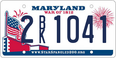 MD license plate 2BK1041