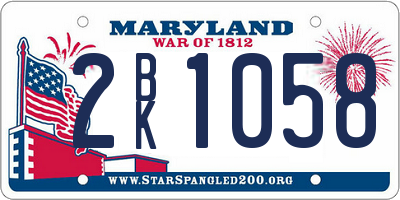 MD license plate 2BK1058