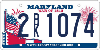 MD license plate 2BK1074