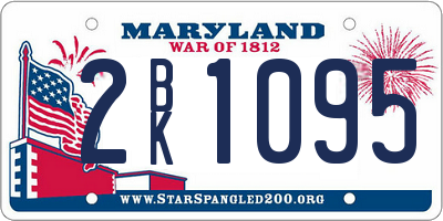 MD license plate 2BK1095