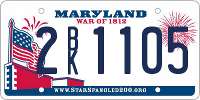 MD license plate 2BK1105