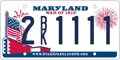 MD license plate 2BK1111