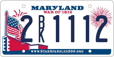 MD license plate 2BK1112