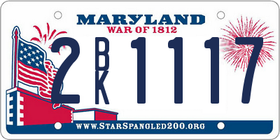 MD license plate 2BK1117