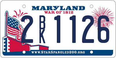 MD license plate 2BK1126