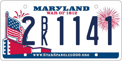 MD license plate 2BK1141