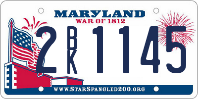 MD license plate 2BK1145
