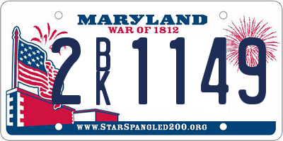 MD license plate 2BK1149