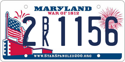 MD license plate 2BK1156
