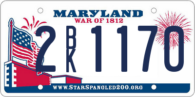 MD license plate 2BK1170