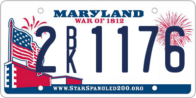 MD license plate 2BK1176