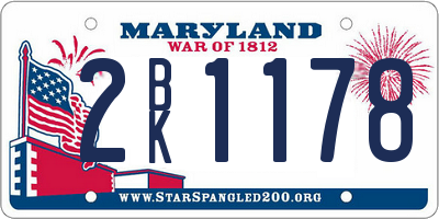 MD license plate 2BK1178