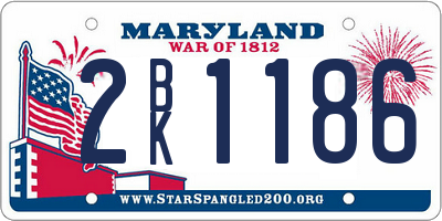 MD license plate 2BK1186
