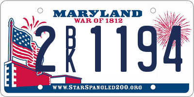 MD license plate 2BK1194