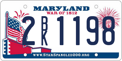MD license plate 2BK1198