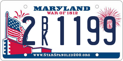 MD license plate 2BK1199