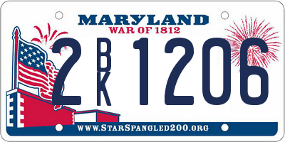 MD license plate 2BK1206