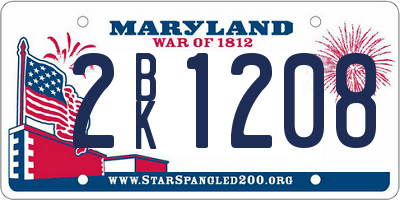 MD license plate 2BK1208